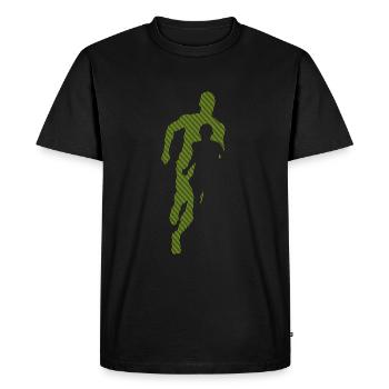 laufen - Männer Premium Bio T-Shirt - Schwarz - Vorne - Nico (187cm)