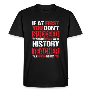 professeur - T-shirt Premium bio Homme - noir - Devant - Nico (187cm)