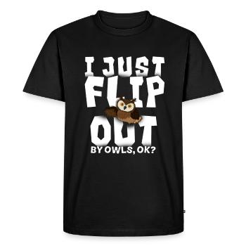 hibou - T-shirt Premium bio Homme - noir - Devant - Nico (187cm)