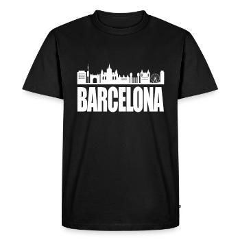 Barcelone - T-shirt Premium bio Homme - noir - Devant - Nico (187cm)