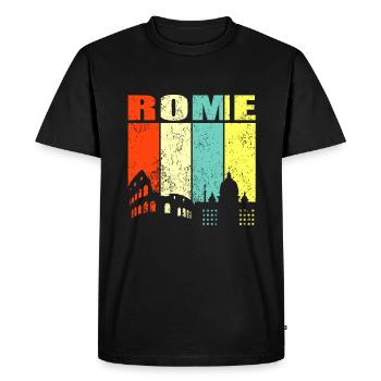 Rome - T-shirt Premium bio Homme - noir - Devant - Nico (187cm)