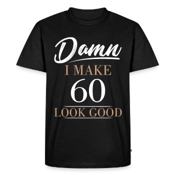 60th birthday - Men's Premium Organic T-Shirt - black - Front - Nico (187cm)