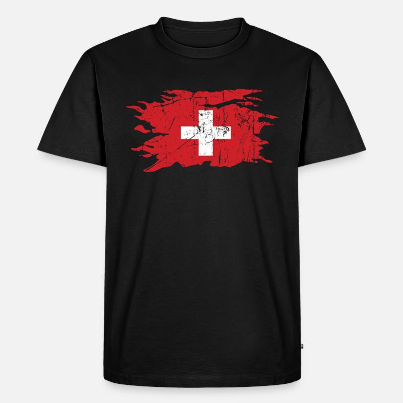 Schweiz - Männer Premium Bio T-Shirt - Schwarz