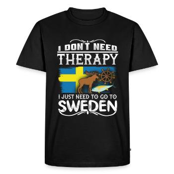 Suède - T-shirt Premium bio Homme - noir - Devant - Nico (187cm)