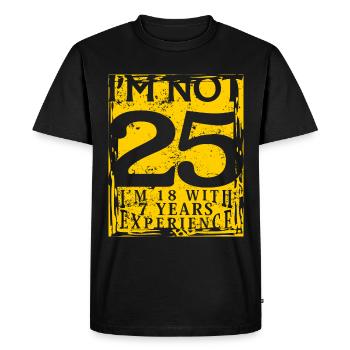 25th birthday - Men's Premium Organic T-Shirt - black - Front - Nico (187cm)
