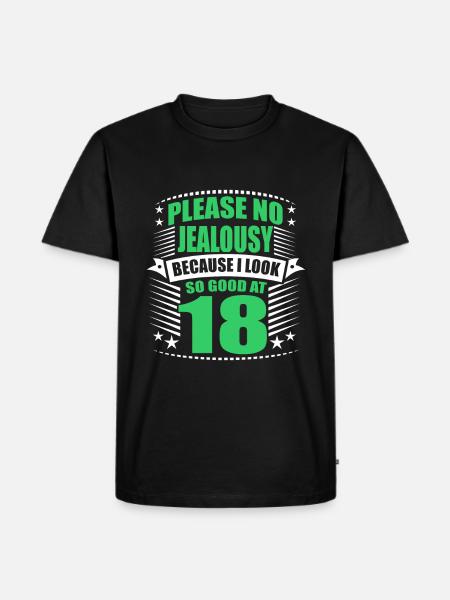 18th birthday - Men's Premium Organic T-Shirt - black