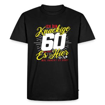 60th birthday - Men's Premium Organic T-Shirt - black - Front - Nico (187cm)
