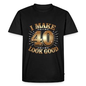 40ème anniversaire - T-shirt Premium bio Homme - noir - Devant - Nico (187cm)