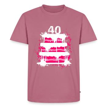40. Geburtstag - Männer Premium Bio T-Shirt - Mauve - Vorne - Nico (187cm)
