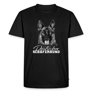 Duitse herdershond - Mannen Premium Bio T-shirt - zwart - Voor - Nico (187cm)