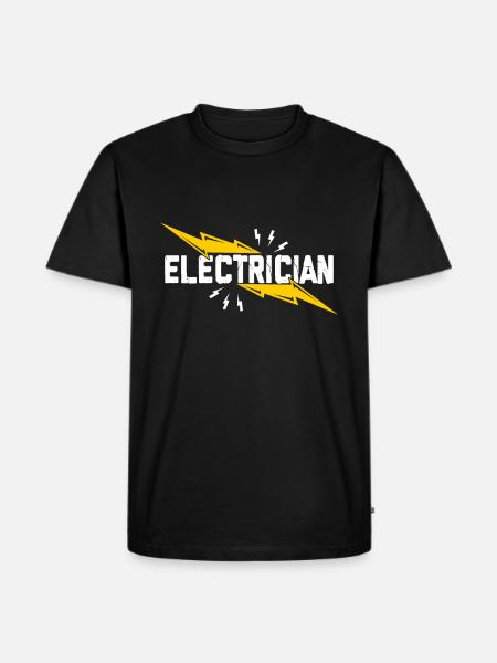 Elektriker - Männer Premium Bio T-Shirt - Schwarz