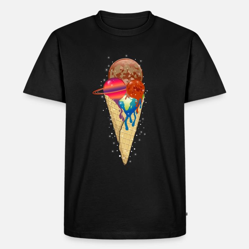 Eiscreme - Männer Premium Bio T-Shirt - Schwarz