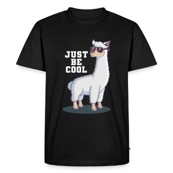 Lama - Men's Premium Organic T-Shirt - black - Front - Nico (187cm)