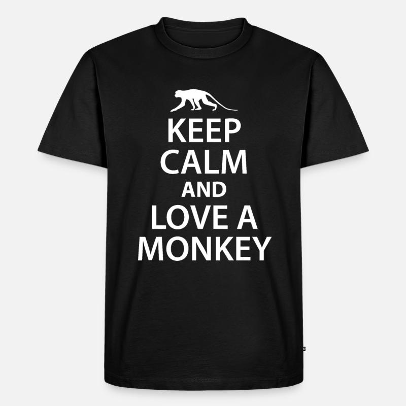 Affe - Männer Premium Bio T-Shirt - Schwarz