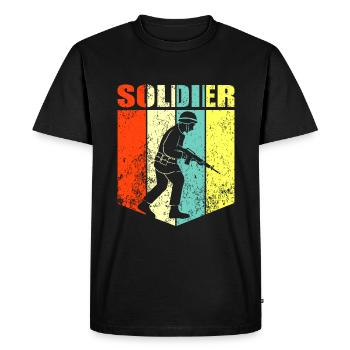 Soldat militaire soldats cadeau - T-shirt Premium bio Homme - noir - Devant - Nico (187cm)