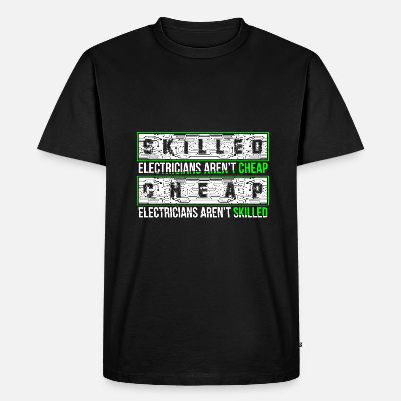 Elektriker - Männer Premium Bio T-Shirt - Schwarz