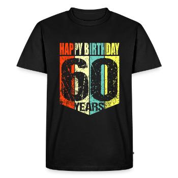 60th birthday - Men's Premium Organic T-Shirt - black - Front - Nico (187cm)