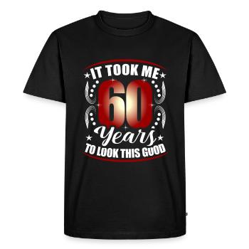 60th birthday - Men's Premium Organic T-Shirt - black - Front - Nico (187cm)
