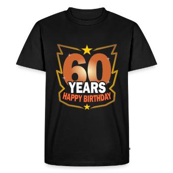 60th birthday - Men's Premium Organic T-Shirt - black - Front - Nico (187cm)