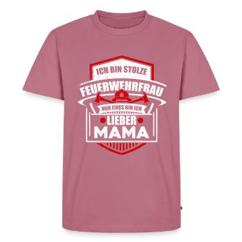 Feuerwehrfrau - Männer Premium Bio T-Shirt - Mauve - Vorne - Nico (187cm)