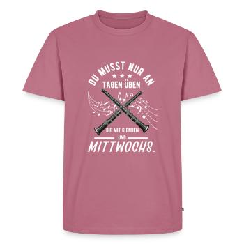 Klarinette - Männer Premium Bio T-Shirt - Mauve - Vorne - Nico (187cm)