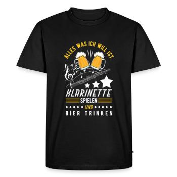 Klarinette - Männer Premium Bio T-Shirt - Schwarz - Vorne - Nico (187cm)