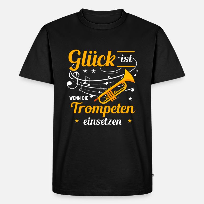 Trompete - Männer Premium Bio T-Shirt - Schwarz
