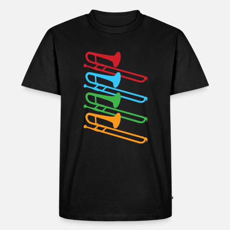 Posaune - Männer Premium Bio T-Shirt - Schwarz