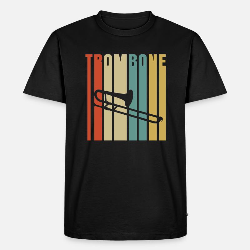 Posaune - Männer Premium Bio T-Shirt - Schwarz