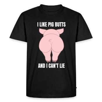 Schwein - Männer Premium Bio T-Shirt - Schwarz - Vorne - Nico (187cm)