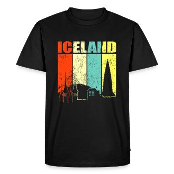 Islande - T-shirt Premium bio Homme - noir - Devant - Nico (187cm)