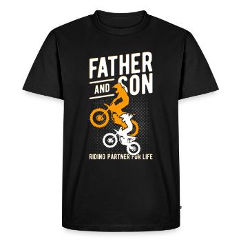 Cadeau moto voyage moto vélo motocross B - T-shirt Premium bio Homme - noir - Devant - Nico (187cm)