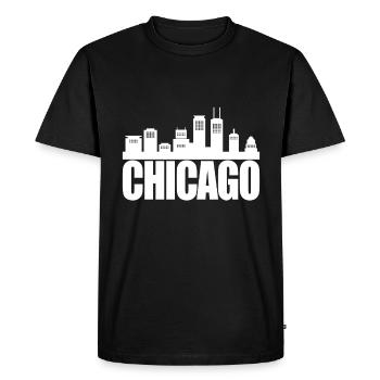 Chicago - Men's Premium Organic T-Shirt - black - Front - Nico (187cm)