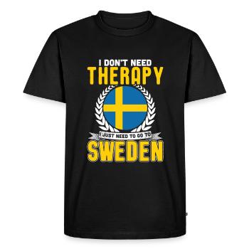 Suède - T-shirt Premium bio Homme - noir - Devant - Nico (187cm)