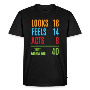 40ème anniversaire - T-shirt Premium bio Homme - noir - Devant - Nico (187cm)