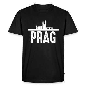 Prague - T-shirt Premium bio Homme - noir - Devant - Nico (187cm)
