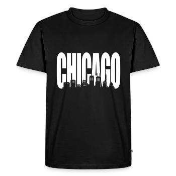 Chicago - Men's Premium Organic T-Shirt - black - Front - Nico (187cm)