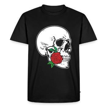 Tête de mort - T-shirt Premium bio Homme - noir - Devant - Nico (187cm)