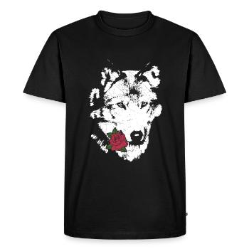 Wolf - T-shirt Premium bio Homme - noir - Devant - Nico (187cm)