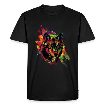 Wolf - T-shirt Premium bio Homme - noir - Devant - Nico (187cm)