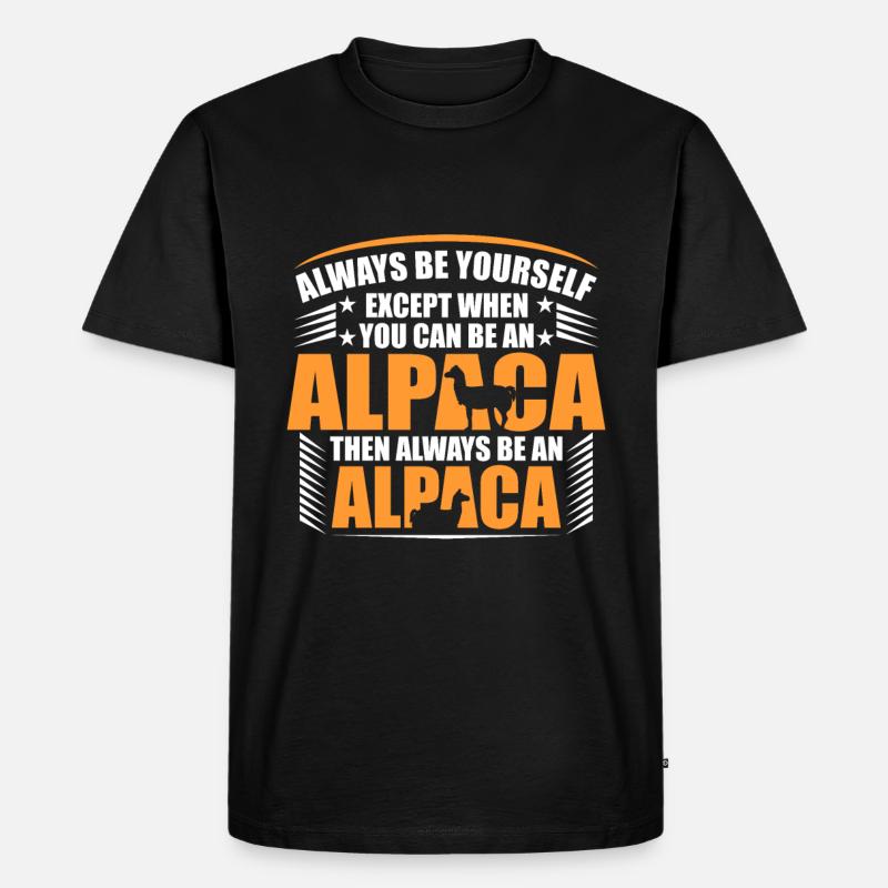 Lama Alpaca - Männer Premium Bio T-Shirt - Schwarz