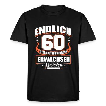 60. Geburtstag - Männer Premium Bio T-Shirt - Schwarz - Vorne - Nico (187cm)