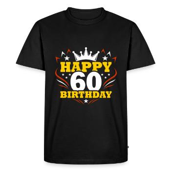 60th birthday - Men's Premium Organic T-Shirt - black - Front - Nico (187cm)