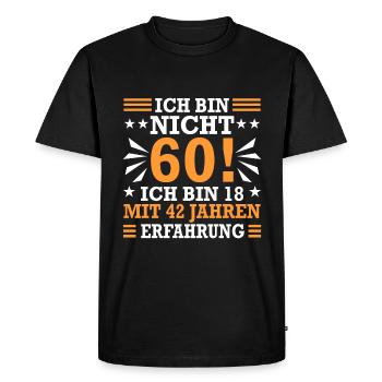 60th birthday - Men's Premium Organic T-Shirt - black - Front - Nico (187cm)
