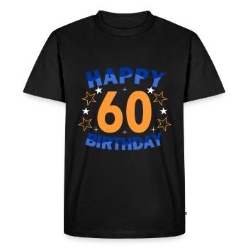 60th birthday - Men's Premium Organic T-Shirt - black - Front - Nico (187cm)