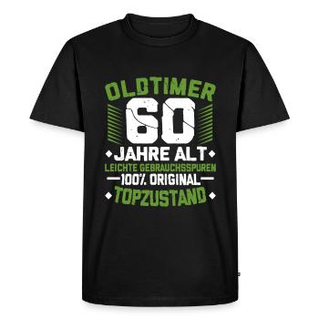 60th birthday - Men's Premium Organic T-Shirt - black - Front - Nico (187cm)