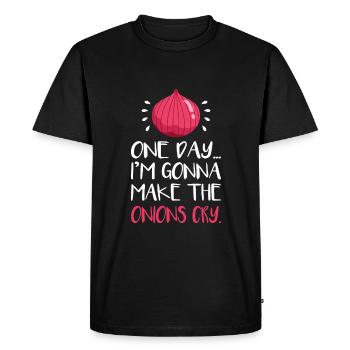 oignon - T-shirt Premium bio Homme - noir - Devant - Nico (187cm)