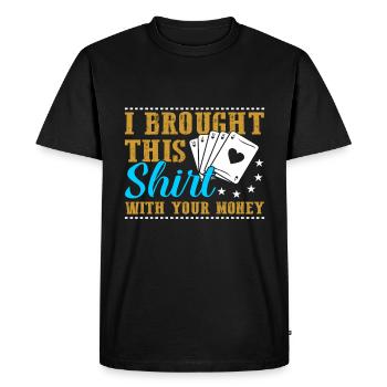 Poker Poker Gift - Men's Premium Organic T-Shirt - black - Front - Nico (187cm)