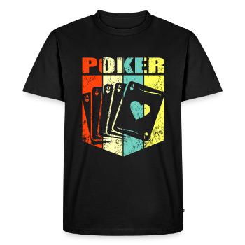 Poker Poker Gift - Men's Premium Organic T-Shirt - black - Front - Nico (187cm)