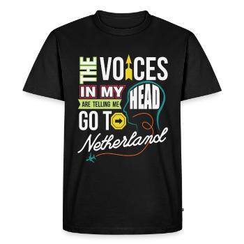 Pays-Bas Hollande - T-shirt Premium bio Homme - noir - Devant - Nico (187cm)